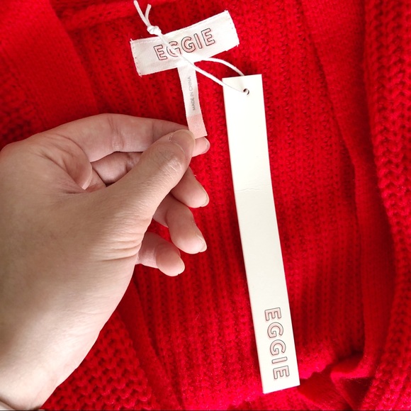 NWT Eggie Holiday Cozy Cardigan in Red - Picture 4 of 7